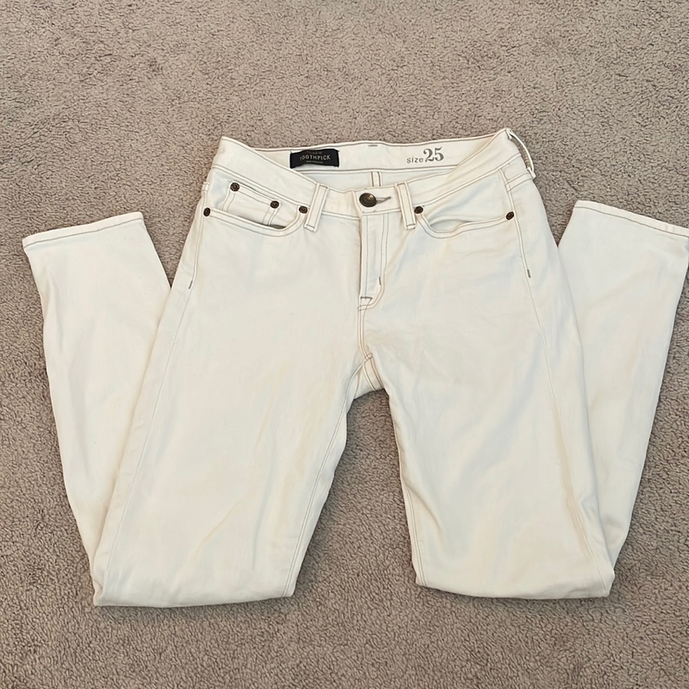 J. Crew toothpick off white denim jeans